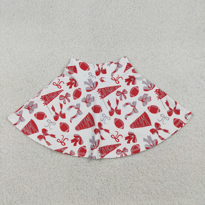 Sibling Baby Girl Football Bows Cheer Summer Yoga Active Shorts Skirts Skorts