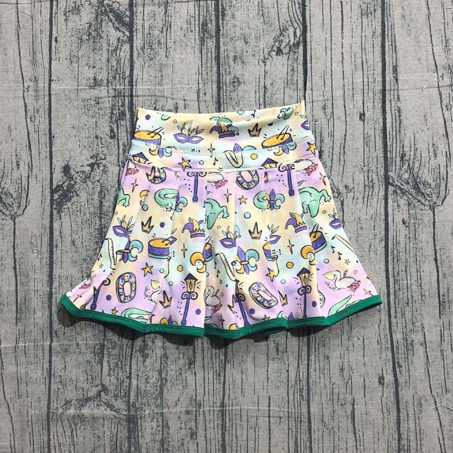 RTS Baby Girls Kids Mardi Gras Anchors Masks Yoga Skirt Shorts Skort