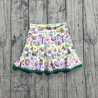RTS Baby Girls Kids Mardi Gras Anchors Masks Yoga Skirt Shorts Skort