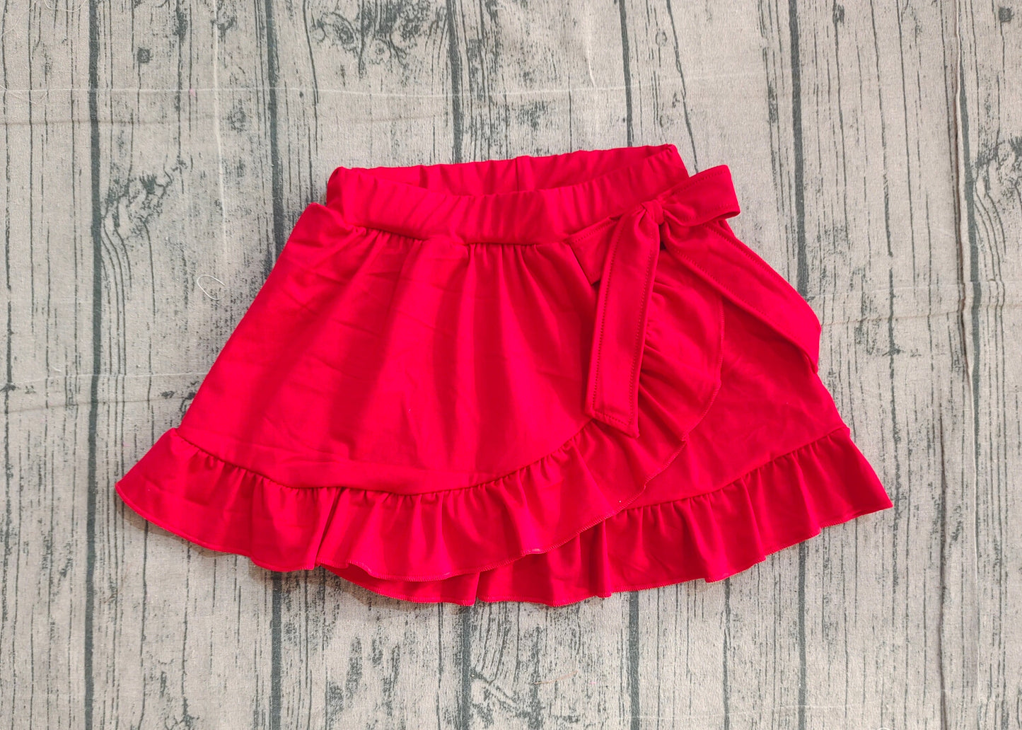 RTS Baby Girls Kids Red Ruffle Skirt Shorts Yoga Active Skort Bottoms