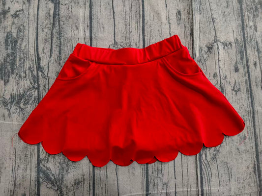 Preorder Baby Girls Kids Red Pockets Skirt Shorts Bottoms Yoga Active Clothes
