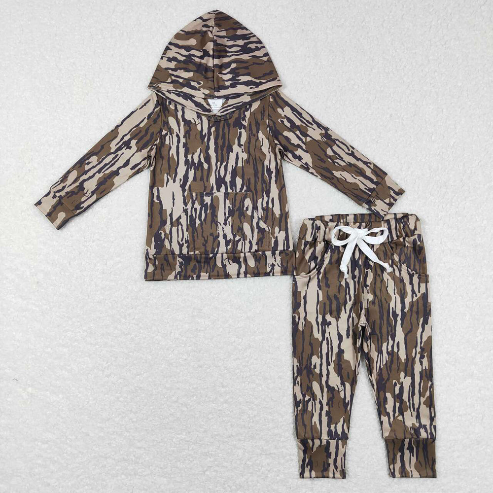 USA Shop Baby Girls Boys Kids Long Sleeve Camo Hoodie Shirt Pockets Pants Set Hunting Clothes