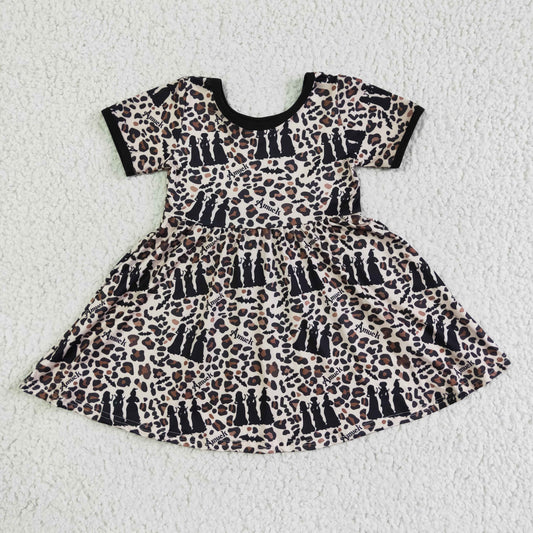 Promotion Baby Girl Halloween Leopard Twirl Dress