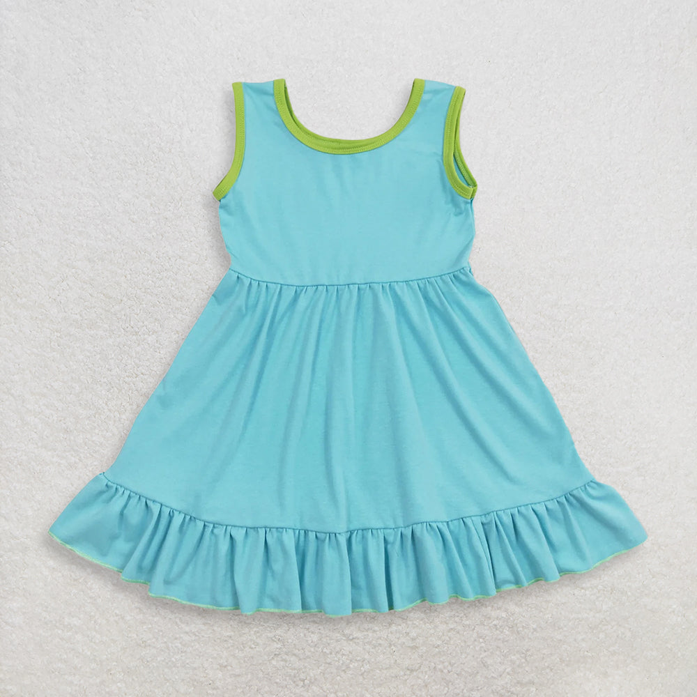 Sibling Baby Girls Kids Sleeveless Knee Length Ruffle Dresses Summer Clothes