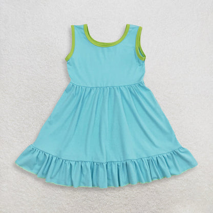 Sibling Baby Girls Kids Sleeveless Knee Length Ruffle Dresses Summer Clothes