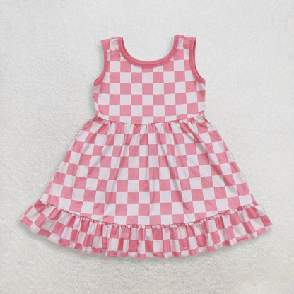 Sibling Baby Girls Kids Sleeveless Knee Length Ruffle Dresses Summer Clothes