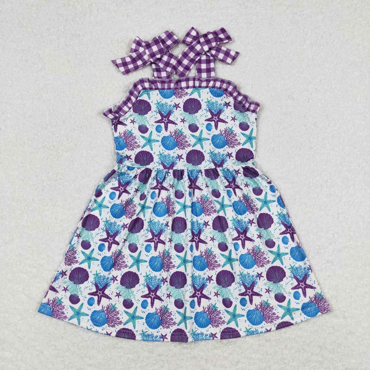 Sibling Baby Girls Kids Straps Knee Length Dresses Summer Clothes