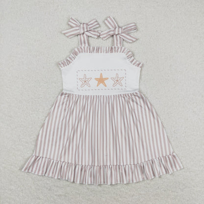 Sibling Baby Girls Kids Straps Knee Length Dresses Summer Clothes