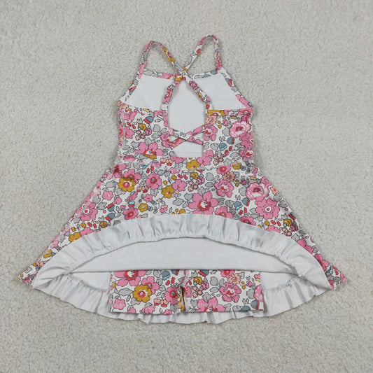 USA Shop Baby Girls Kids Sleeveless Yoga Flower Shorts Knee Length Dress