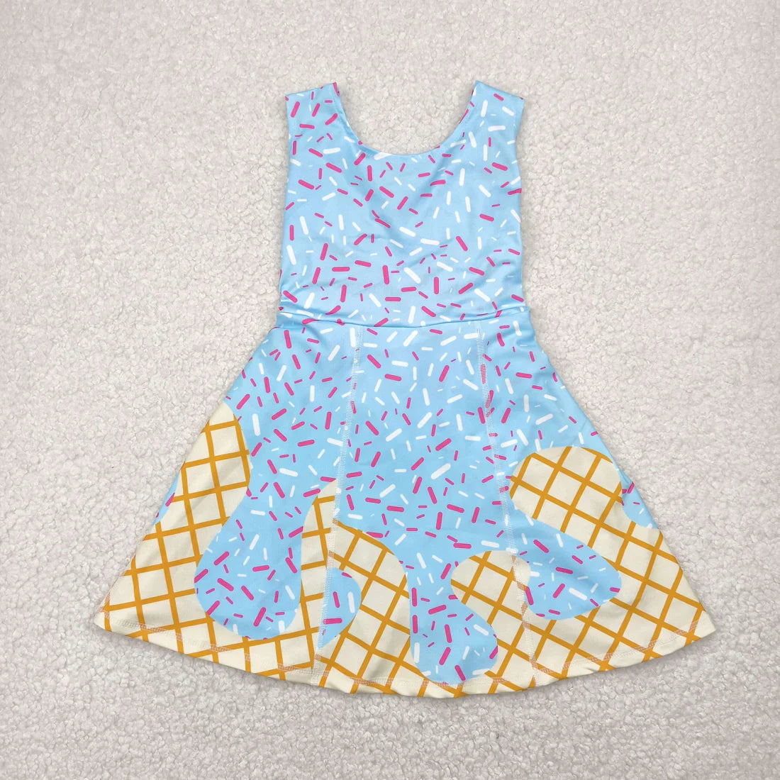 RTS Sibling Baby Girl Sleeveless Drips Summer Knee Length Yoga Active Dresses ( No.1-6 )