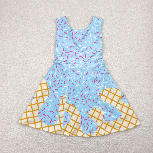 USA Shop Baby Girls Sleeveless Sprinkles Drip Yoga Active Shorts Knee Length Blue Dress