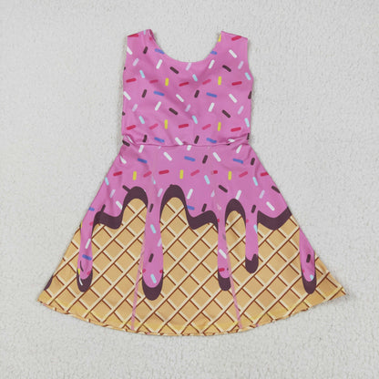 USA Shop Baby Girls Kids Sprinkles Drip Yoga Active Shorts Knee Length Pink Dress