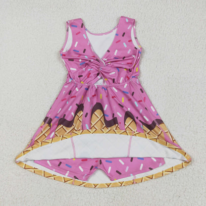 USA Shop Baby Girls Kids Sprinkles Drip Yoga Active Shorts Knee Length Pink Dress