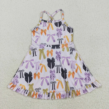 Sibling Baby Girl Kids Sleeveless Bows Knee Length Yoga Active Dresses