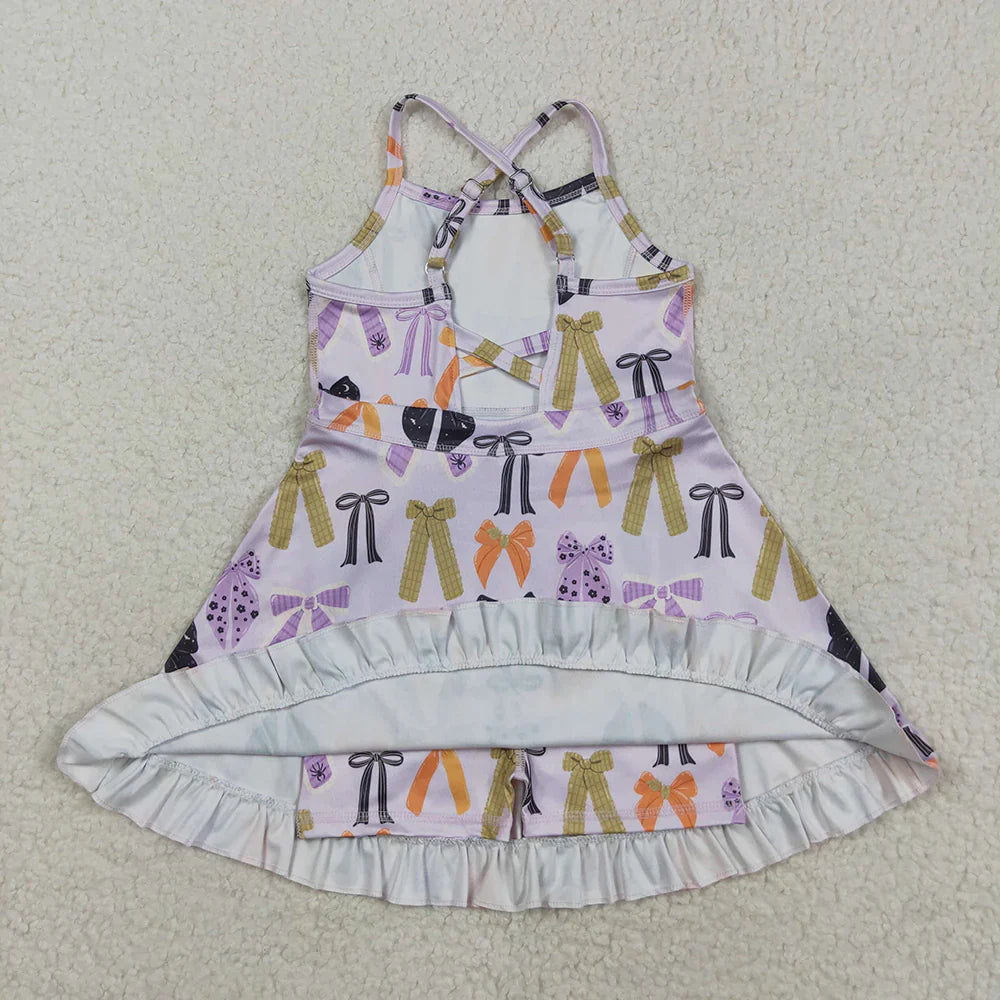 Sibling Baby Girl Kids Sleeveless Bows Knee Length Yoga Active Dresses