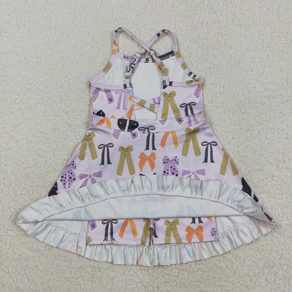 Sibling Baby Girl Kids Sleeveless Bows Knee Length Yoga Active Dresses
