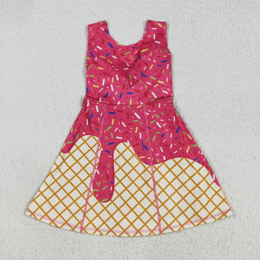 RTS Sibling Baby Girl Sleeveless Drips Summer Knee Length Yoga Active Dresses ( No.1-6 )