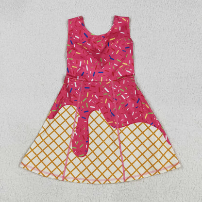 RTS Sibling Baby Girl Sleeveless Drips Summer Knee Length Yoga Active Dresses ( No.1-6 )