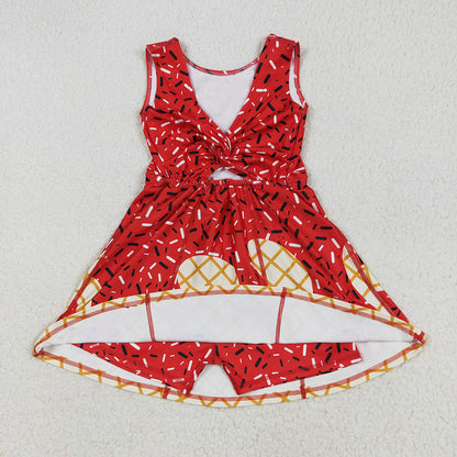 RTS Sibling Baby Girl Sleeveless Drips Summer Knee Length Yoga Active Dresses ( No.7-11 )