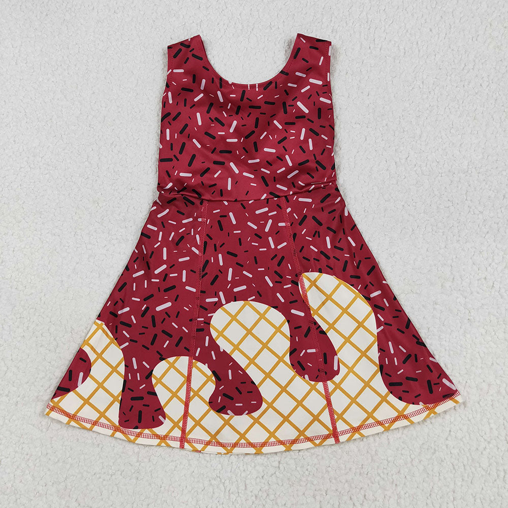 RTS Sibling Baby Girl Sleeveless Drips Summer Knee Length Yoga Active Dresses ( No.7-11 )