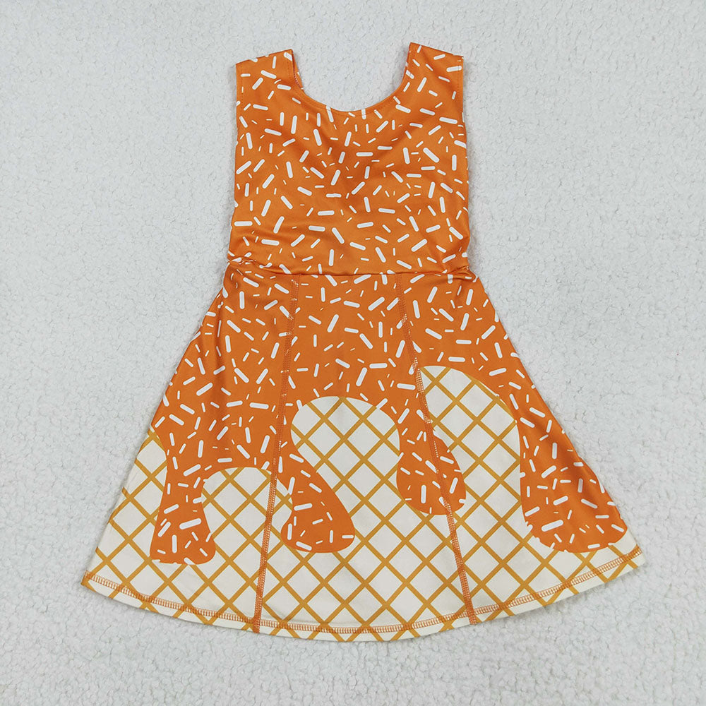 RTS Sibling Baby Girl Sleeveless Drips Summer Knee Length Yoga Active Dresses ( No.7-11 )