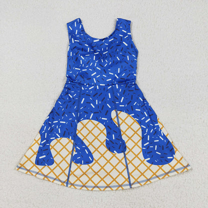 RTS Sibling Baby Girl Sleeveless Drips Summer Knee Length Yoga Active Dresses ( No.7-11 )