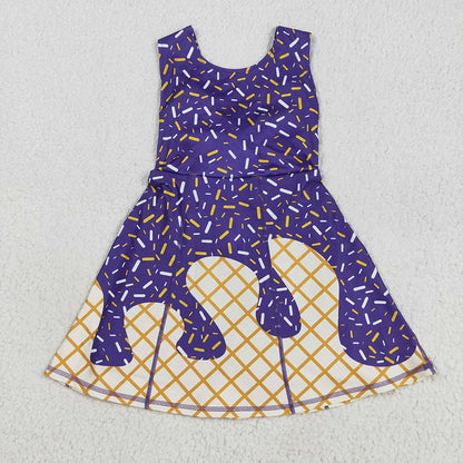 RTS Sibling Baby Girl Sleeveless Drips Summer Knee Length Yoga Active Dresses ( No.7-11 )
