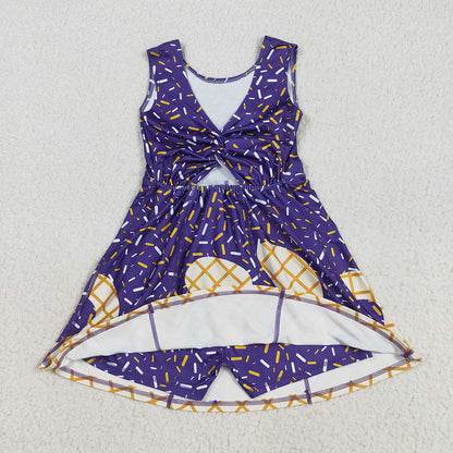 RTS Sibling Baby Girl Sleeveless Drips Summer Knee Length Yoga Active Dresses ( No.7-11 )
