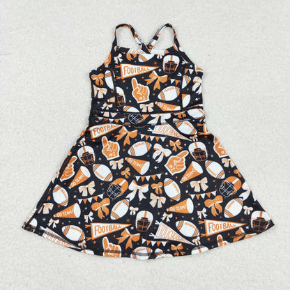 RTS Sibling Baby Girl Kids Sleeveless Cheer Team Knee Length Yoga Active Dresses