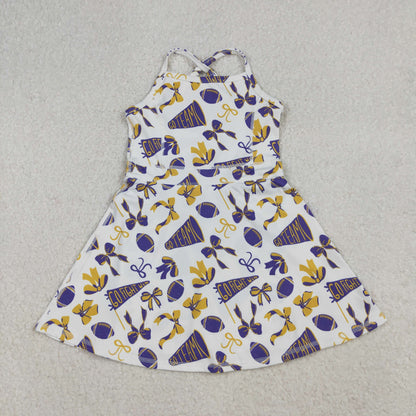 RTS Sibling Baby Girl Kids Sleeveless Cheer Team Knee Length Yoga Active Dresses