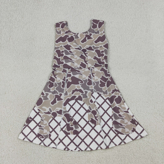USA Shop Baby Girls Kids Sleeveless Camo Drip Yoga Active Shorts Knee Length Dress