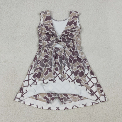 USA Shop Baby Girls Kids Sleeveless Camo Drip Yoga Active Shorts Knee Length Dress