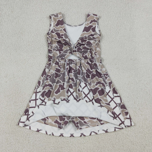 USA Shop Baby Girls Kids Sleeveless Camo Drip Yoga Active Shorts Knee Length Dress