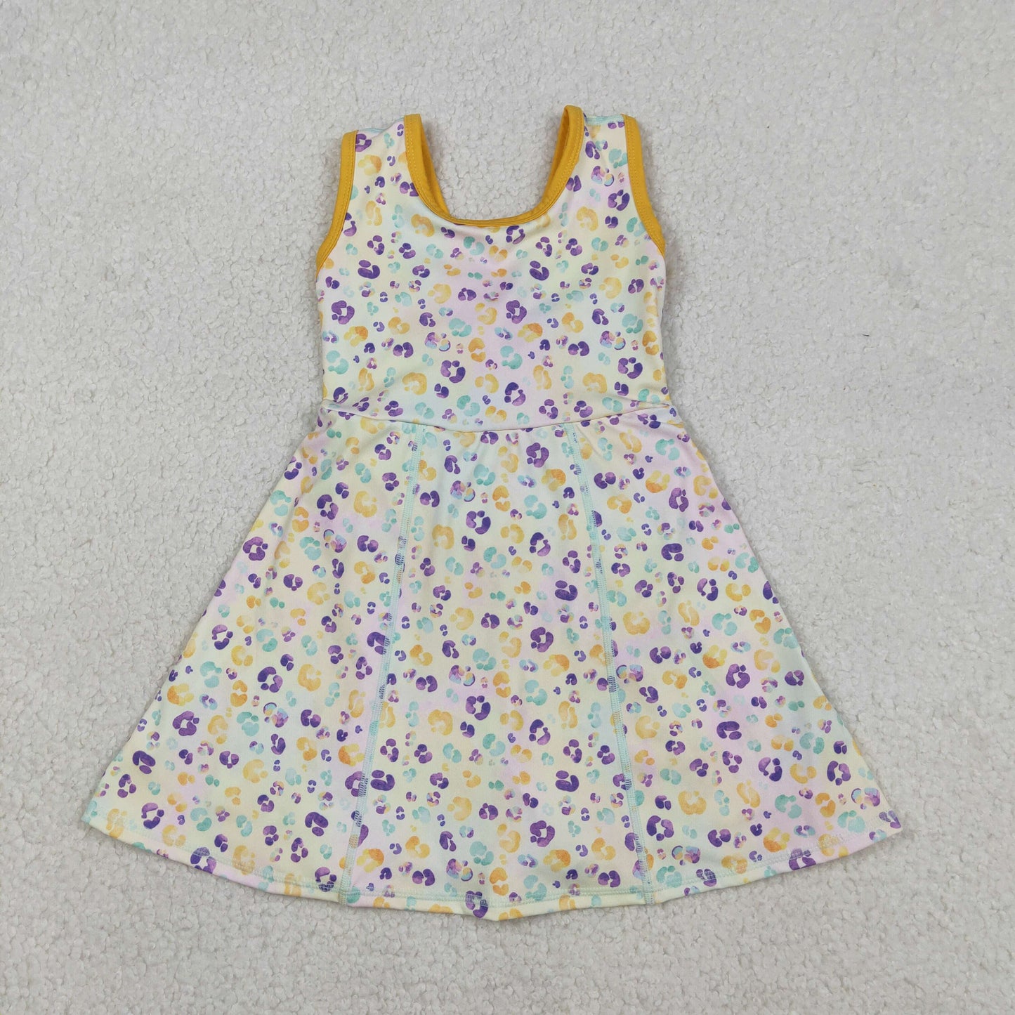 Sibling Baby Girls Kids Mardi Gras Leopard Skort Yoga Active Dress Zipper Set