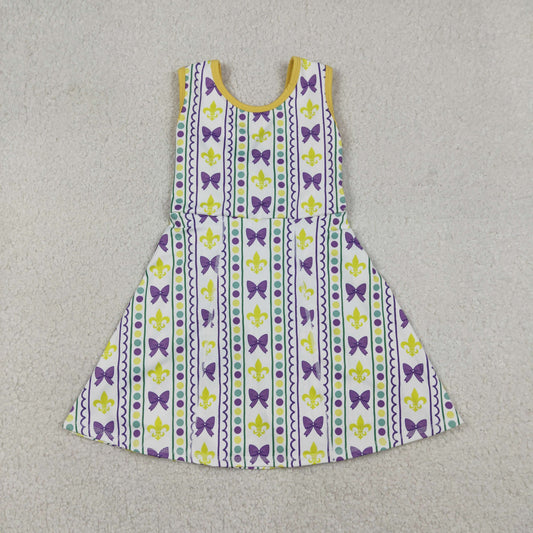 Sibling Baby Girls Kids Mardi Gras Anchors Bows Skort Yoga Active Dress Zipper Set