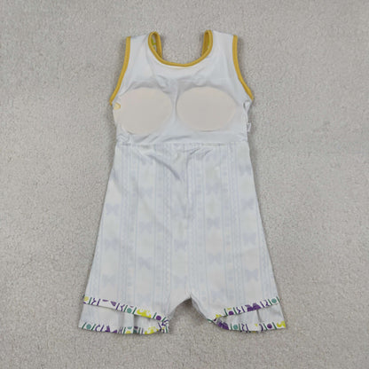 Sibling Baby Girls Kids Mardi Gras Anchors Bows Skort Yoga Active Dress Zipper Set