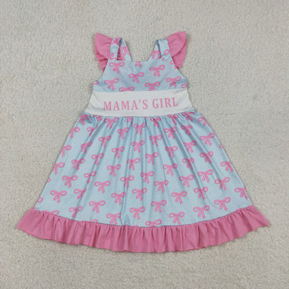 Sibling Baby Kids Straps Mama's Girls Bows Ruffle Dress Romper Summer Clothes