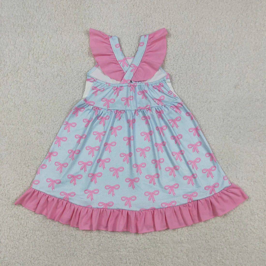 Sibling Baby Kids Straps Mama's Girls Bows Ruffle Dress Romper Summer Clothes