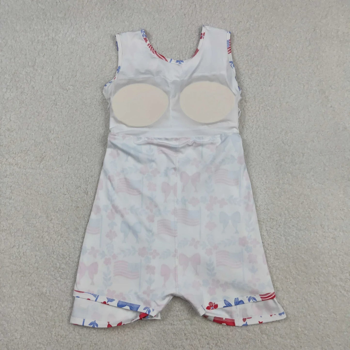 RTR Sibling Baby Girls Kids Sleeveless Flags Bows Flower Shorts Dress Sets 4th of July Clothes