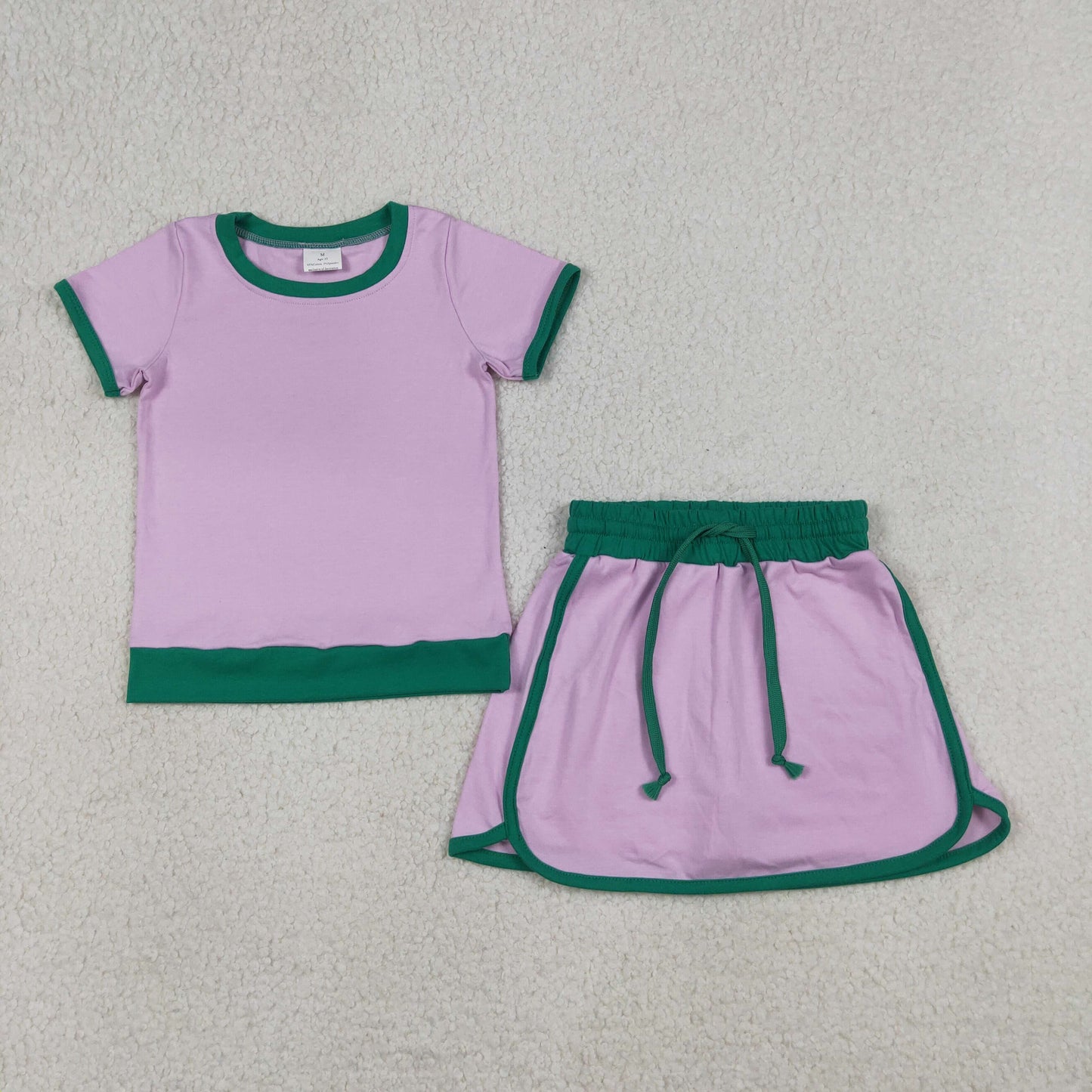Sibling Baby Girls Kids Short Sleeves Shirts Skirts Shorts Cotton Sets Summer Clothes