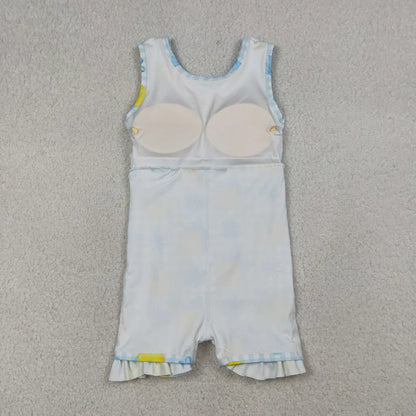 RTS Sibling Baby Girls Kids Lemons Bows Plaid Yoga Active Shorts Knee Length Dresses