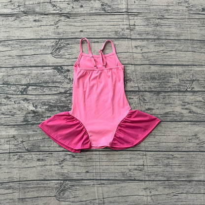 Preorder Baby Girls Kids Straps Pink Yoga Active Ruffle Dress