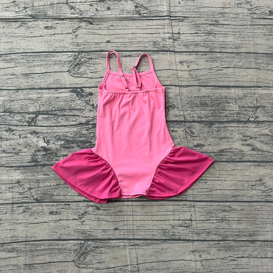Preorder Baby Girls Kids Straps Pink Yoga Active Ruffle Dress