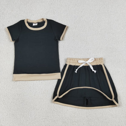 Sibling Baby Girls Kids Short Sleeves Shirts Skirts Shorts Cotton Sets Summer Clothes