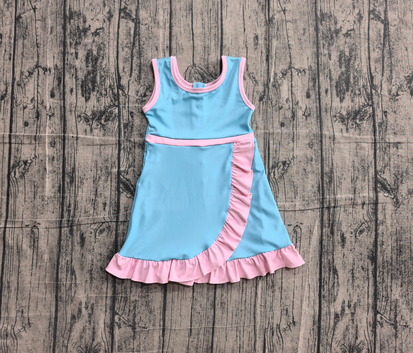 Preorder Baby Girls Kids Sleeveless Shorts Scallop Dress Yoga Active Summer Clothes