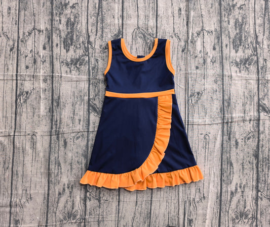 Preorder Baby Girls Kids Sleeveless Shorts Knee Length Purple Dress Yoga Active Scallop Clothes