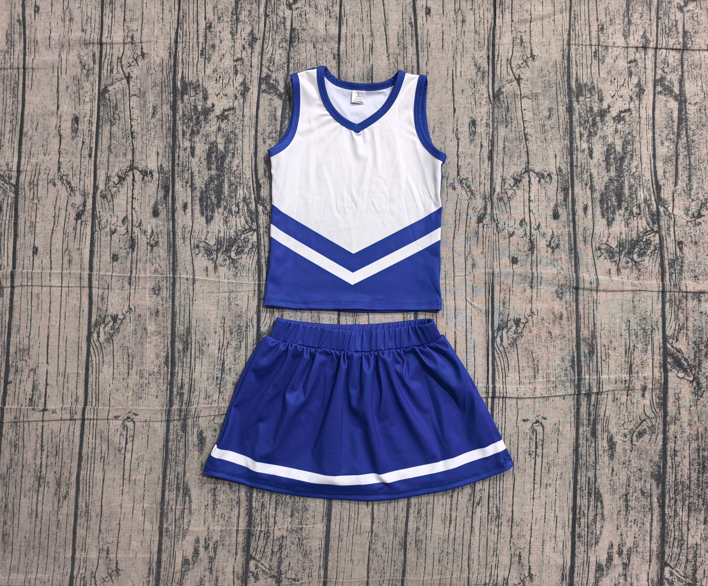 Preorder Baby Girls Kids Sleeveless Tops Skirt Shorts Set Yoga Team Blue Clothes