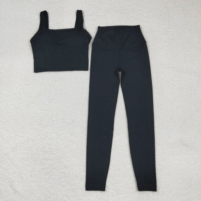 USA Shop Adult Women Straps Black Vest Pants Yoga Active Set