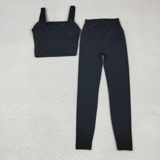 USA Shop Adult Women Straps Black Vest Pants Yoga Active Set