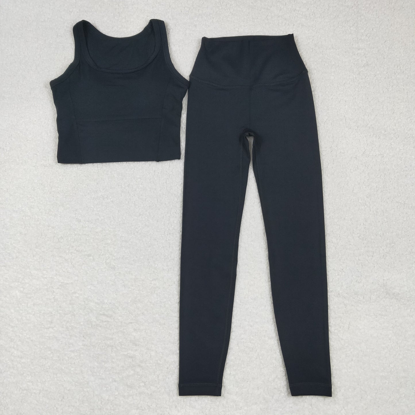 USA Shop Adult Women Sleeveless Tops Pants Yoga Active Black Set